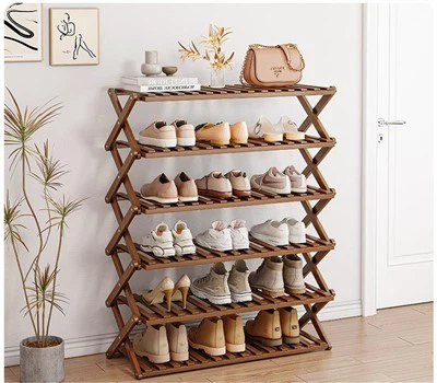 Бамбуков сгъваем шкаф за обувки