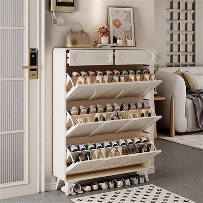 Модерна бяла свободностояща поставка за обувки