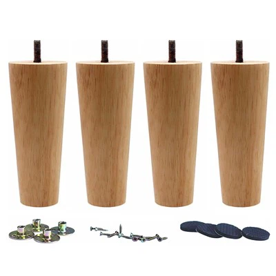 Кръгли резервни крака за мебели от масивно дърво